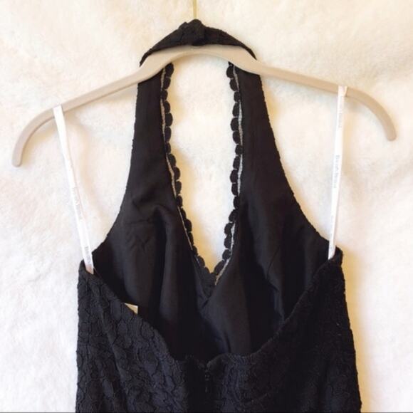 David’s Bridal Black Halter Top Laced Short Dress - Picture 4 of 16